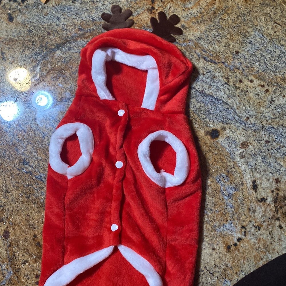 New Large holiday Christmas Santa reindeer dog coat - Picture 4 of 5